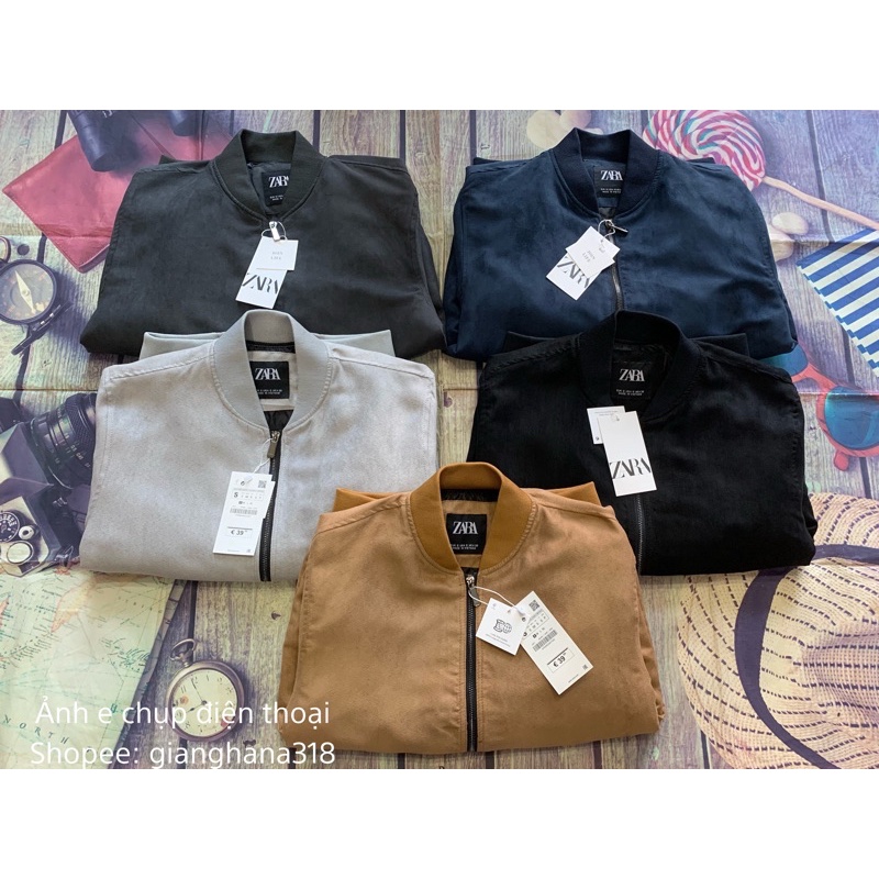 Áo khoác nhẹ bomber da lộn Zara