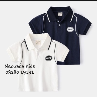 Áo phông polo cộc tay cotton gai mềm mỏng cho bé trai