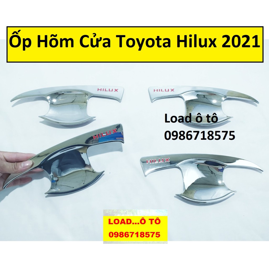 Ốp Hõm Cửa Xe Toyota Hilux 2021 Mạ Crom Sáng Bóng Cao Cấp