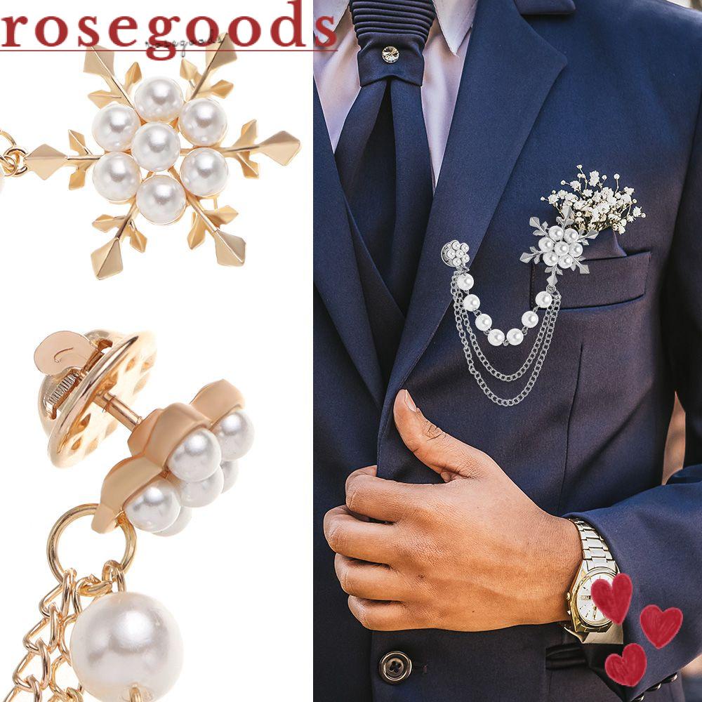 Trâm Cài Áo Hình Bông Tuyết Đính Ngọc Trai Thời Trang