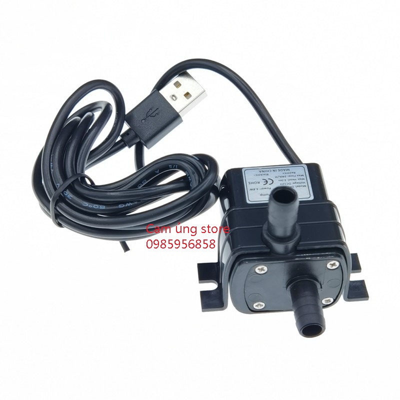 Bơm mini công suất 180l/h sử dụng chân cắm USB- máy bơm mini không chổi than sử dụng làm máy bơm lọc, hệ thống tuần hoàn