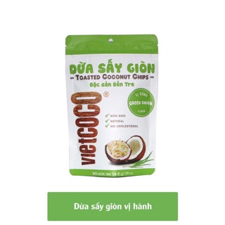Dừa sấy giòn Vietcoco vị hành, túi 45g