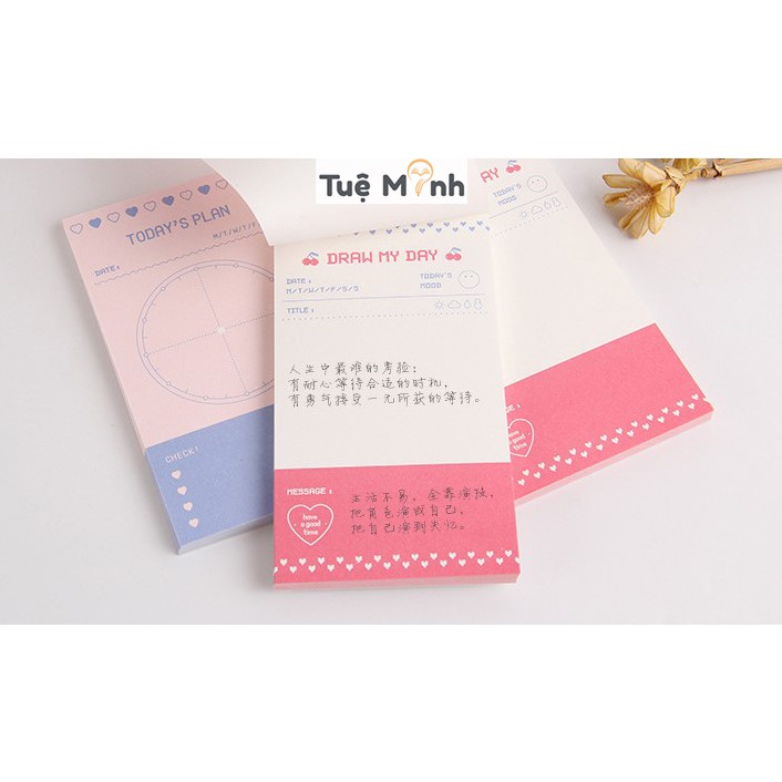 Tập 50 tờ note màu pastel phong cách Hàn Quốc NO10