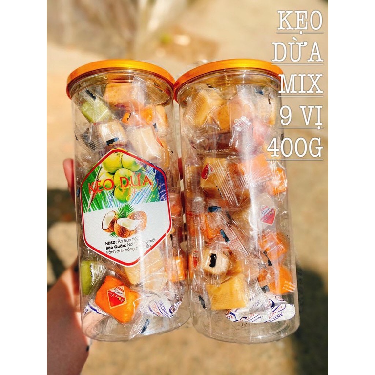 Kẹo dừa mix 9 vị túi 1 kg