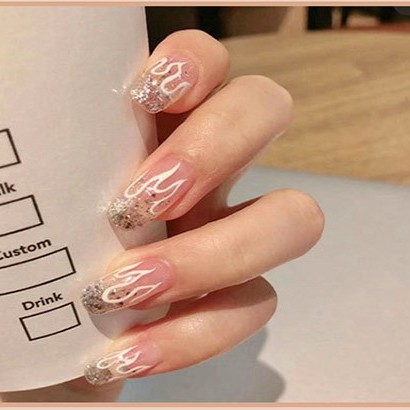 Set 24 móng giả dài Hin Nail họa tiết bắt mắt