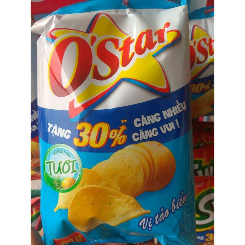 [Mã 11FMCGSALE1 giảm 10% đơn 250K] Snack khoai tây Ostar vị tảo biển, kim chi hàn quốc gói lớn 63g