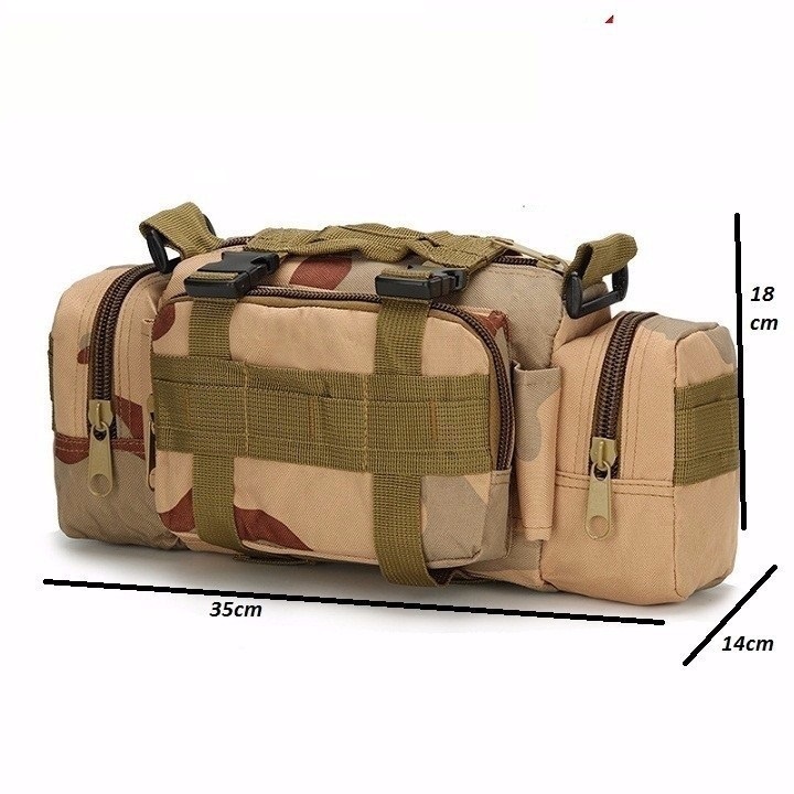 Túi đeo hông quân đội đi phượt, du lịch chống nước cao cấp, đa năng - Túi phụ 7D