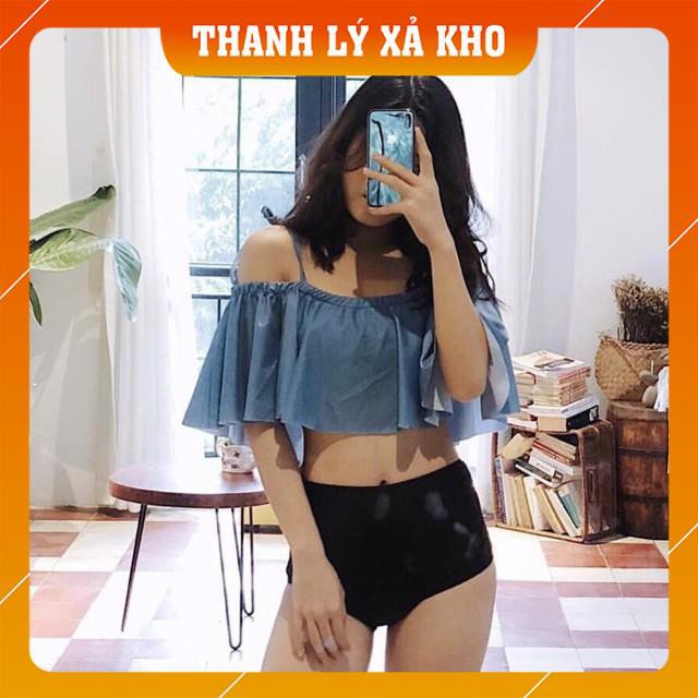Đồ bơi nữ Đồ bơi 2 mảnh voan bèo trễ vai -  BÈO XANH, BÈO CARO TRẮNG | BigBuy360 - bigbuy360.vn