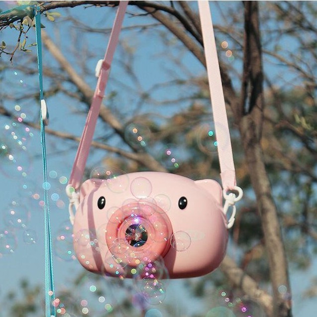 Máy ảnh bắn bong bóng hình heo siêu dễ thương