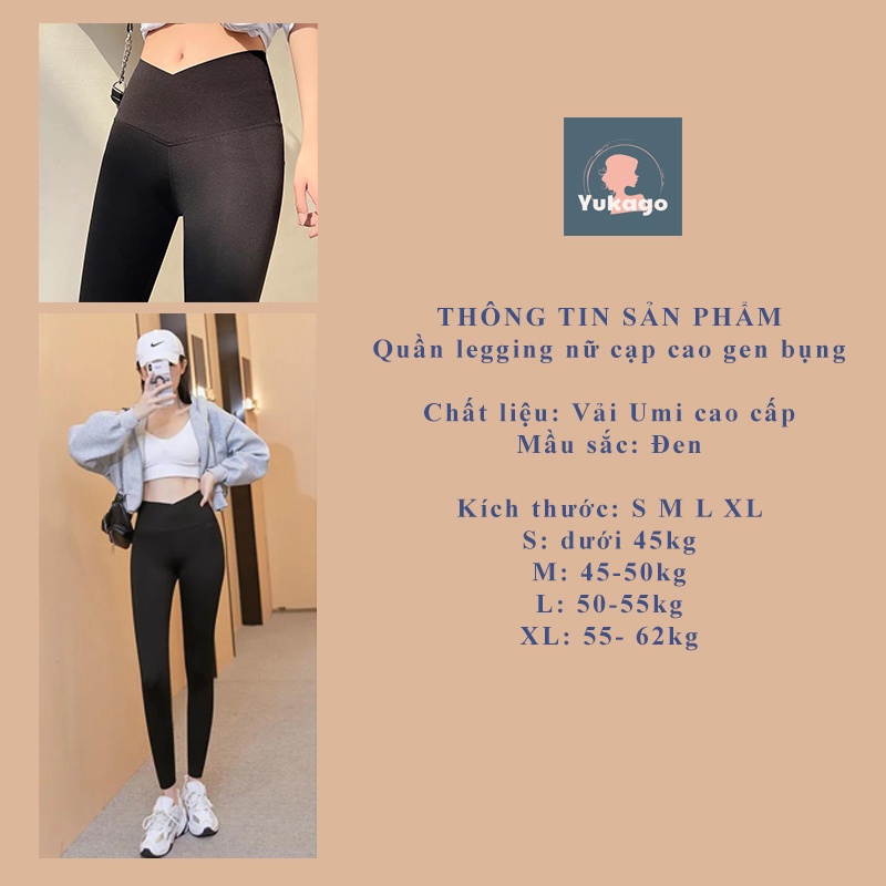 Quần legging nữ cạp cao quần dài lưng cao gen bụng chất uni cao cấp tôn dáng YUKAGO TQ45555