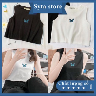Áo croptop nữ 🌸 áo croptop thêu hình bướm siêu hot 🌸ka05-syta🌸