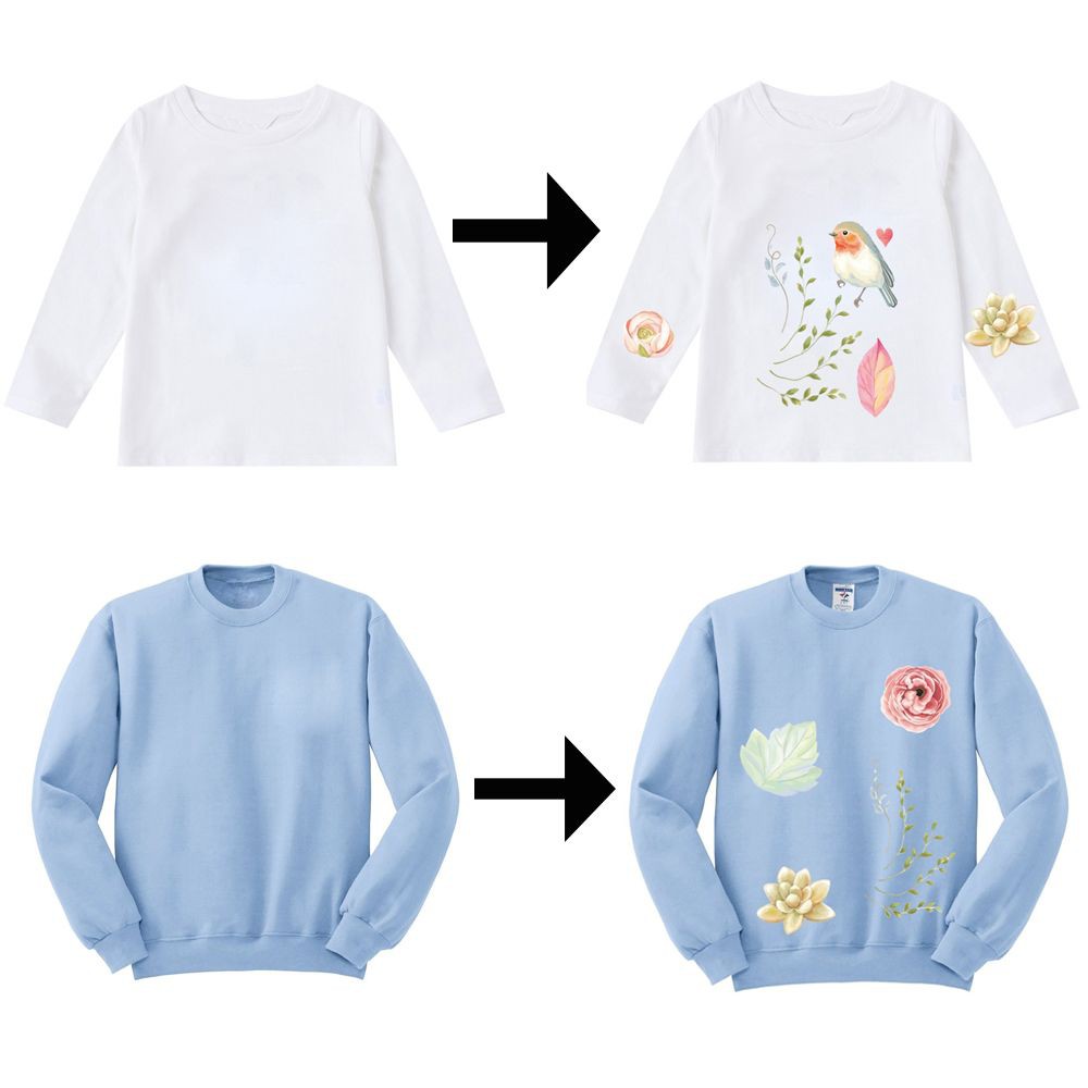 💕FAY💕 A-level Heat Transfer Stickers Dresses Iron on Appliques Cartoon Flower Patches Clothes T-shirt Washable Press DIY Printing