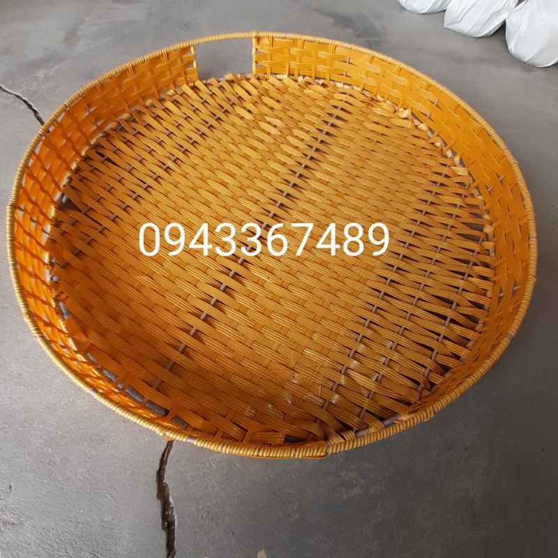 Khay đựng bộ đồ ăn hoa mặt trời sứ Bát Tràng.