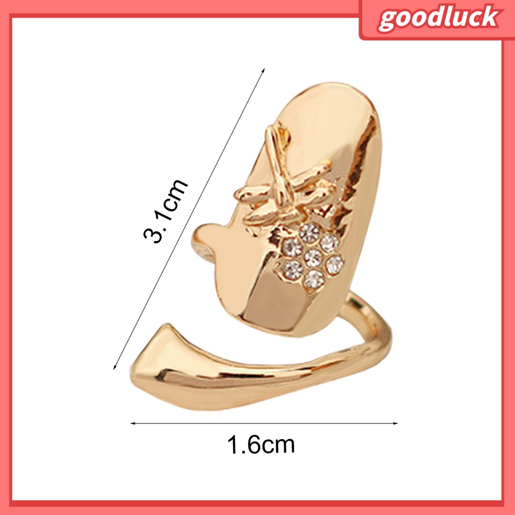 1 nhẫn đeo móng tay bằng hợp kim đính đá lấp lánh