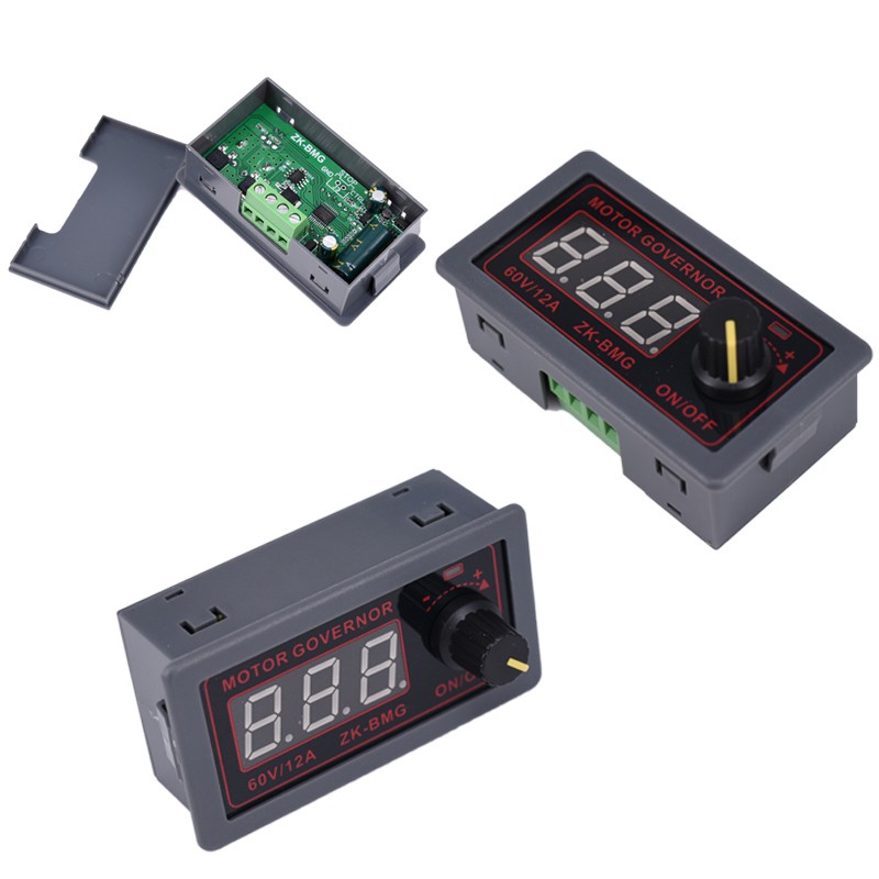 Bộ điều khiển quạt có màn hình kỹ thuật số điều chỉnh tốc độ DC với núm chuyển đổi 9-60V 12A PWM 500W 9V-60V 12A