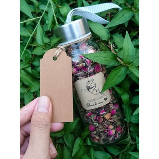 [Tặng kèm thẻ Tag] Trà Hoa Hồng nguyên bông hữu cơ Organic chai thủy tinh