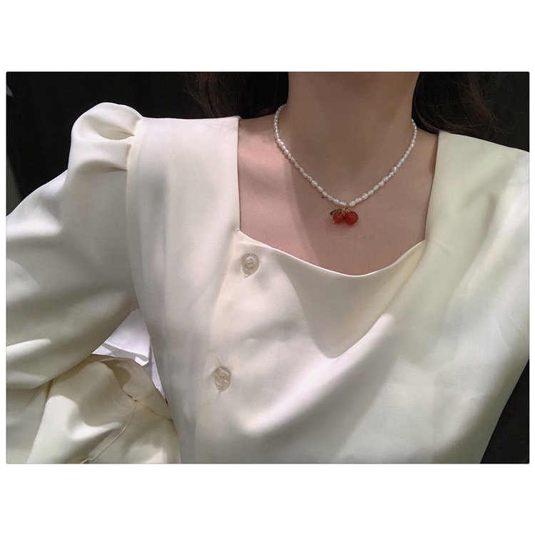 Vòng cổ choker phối hạt ngọc trai giả nhỏ xinh 22380