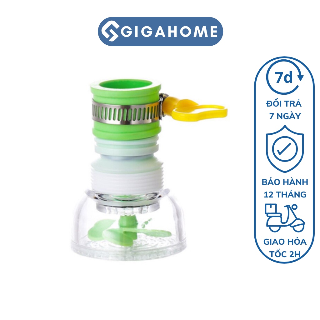 Đầu Vòi Lọc Nước Tăng Áp Có Cánh Quạt Xoay 360 Độ, Có Thể Kéo Ngắn Dài Gigahome 1020