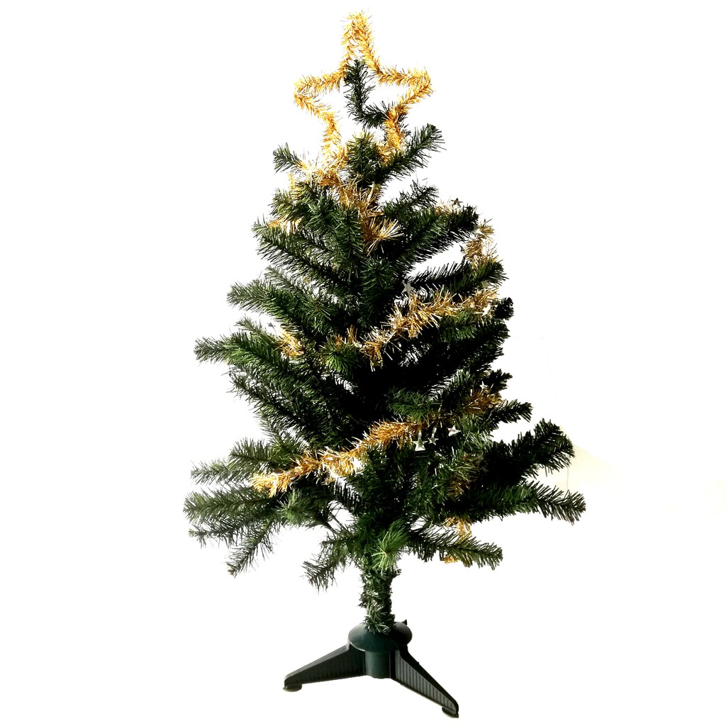 Cây thông noel cao 1m2 màu xanh tán rậm lá dày tặng kèm ngôi sao trang trí và dây kim tuyến