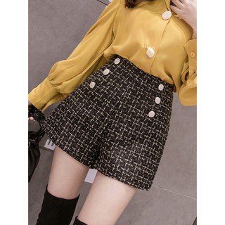 quần short nữ tweed hàng đẹp QC eo thon có khuy thời trang và khóa sau ( có ảnh thật)