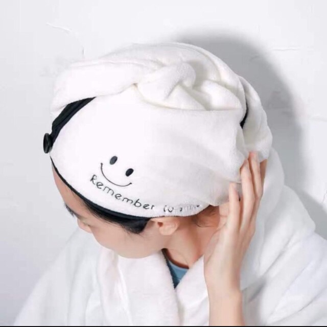 Khăn Ủ Tóc nhanh khô cute tặng kèm túi zip (tránh nước từ tóc chảy xuống áo) - turban siêu cưng
