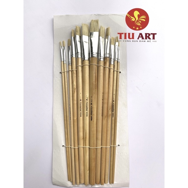 Bộ Bút Lông Lợn vẽ Acrylic, Sơn dầu đầu bằng