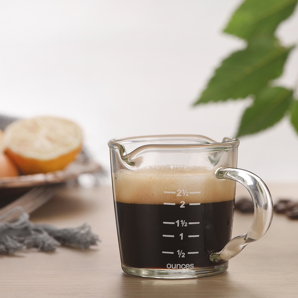 Cốc Đong Cà Phê Espresso Hai Đầu Bằng Thủy Tinh Chịu Nhiệt Đa Năng