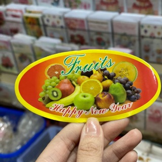 100 cái tem hoa quả bầu dục decan dùng để dán hộp hoặc túi đựng
