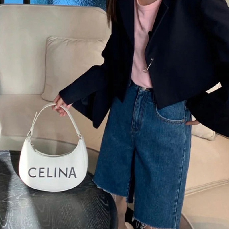 Túi đeo vai / kẹp nách một bên in họa tiết phong cách Retro Pháp cho nữ