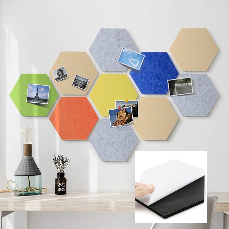 Nhãn dán tường hình lục giác 3D dày dặn cách âm trang trí phòng trẻ em