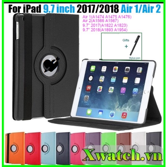 Tặng bút _ Bao da iPad Xoay 360 độ dành cho Air/Air2 gen 5 gen 6 new 9.7 2017 2018