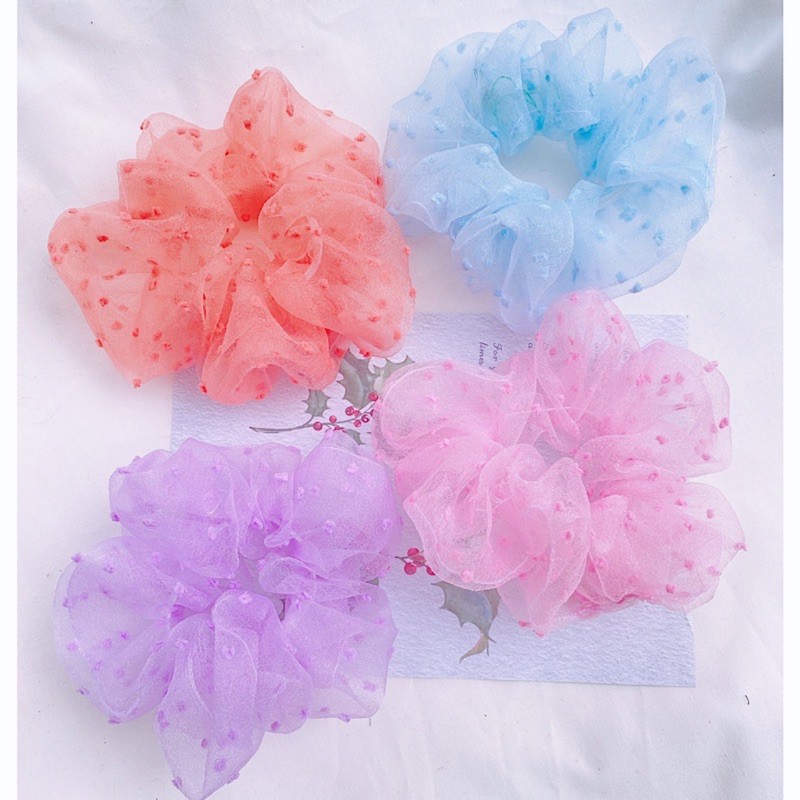 Srunchies cột tóc voan tơ ánh bông