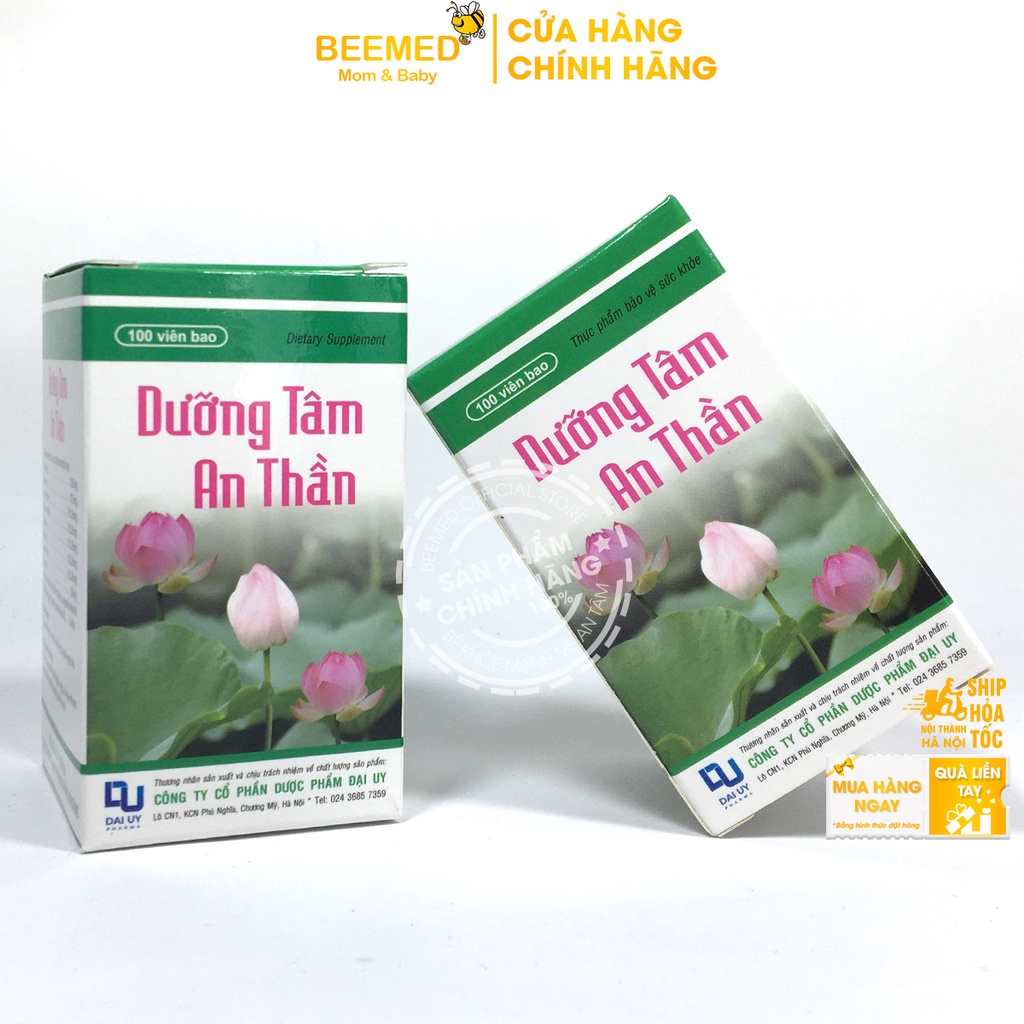 Dưỡng tâm an thần, giúp ngủ ngon sâu giấc - Đẩy lùi mệt mỏi, căng thẳng, chiết xuất từ thảo dược hoài sơn - Hộp 100 viên