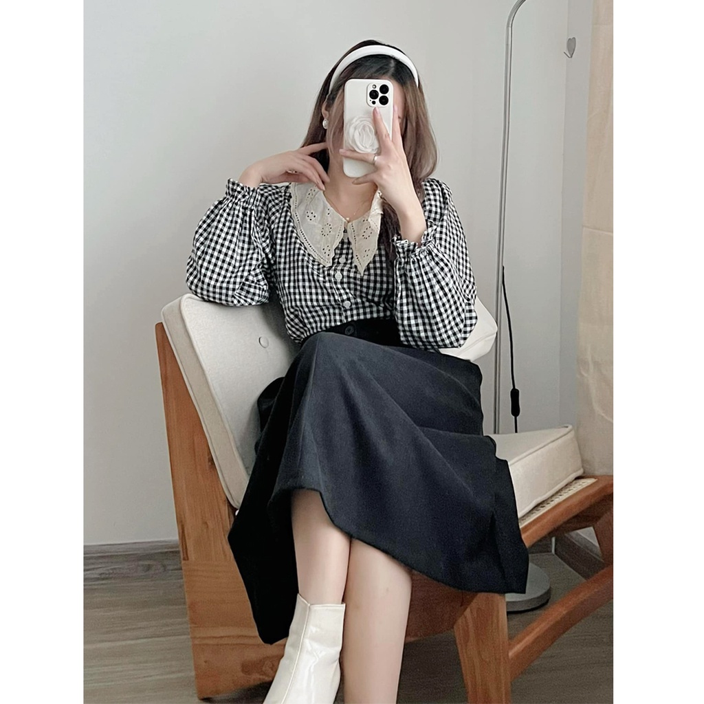 [FREESHIP] Chân váy xếp ly nhung tăm phối chun sau Ulzzang (hàng QC) - Ảnh thật