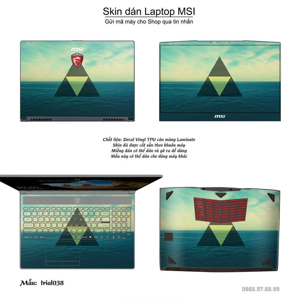 Skin dán Laptop MSI in hình Đa giác _nhiều mẫu 7 (inbox mã máy cho Shop)