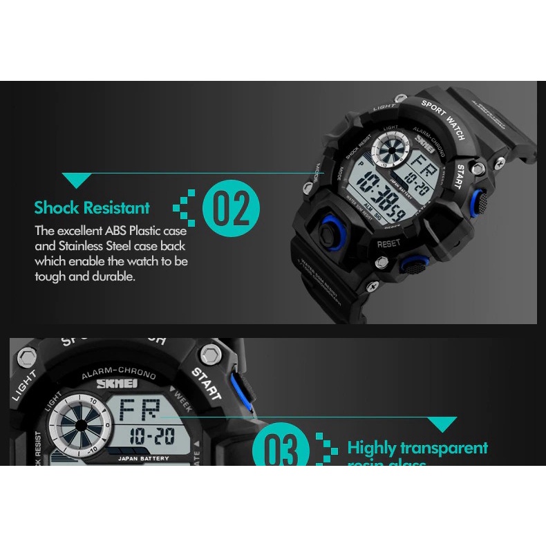 Đồng Hồ Nam Điện Tử Thể Thao Pin Nhật, Kháng Nước SKMEI - 1019BK - Hàng Chính Hãng