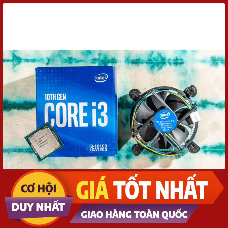 CPU Intel Core i3-10100 (3.6GHz turbo up to 4.3Ghz, 4 nhân 8 luồng, 6MB Cache, 65W) - Socket Intel LGA 1200 (Hàng Chay)