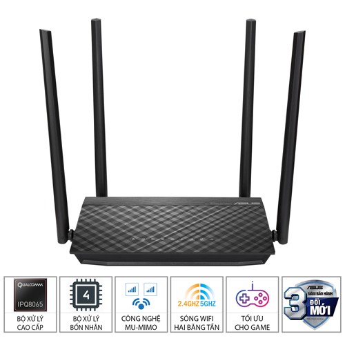 Bộ Phát Wifi Asus RT-AC1500UHP Băng Tần Kép AC1500 - Hàng Chính Hãng