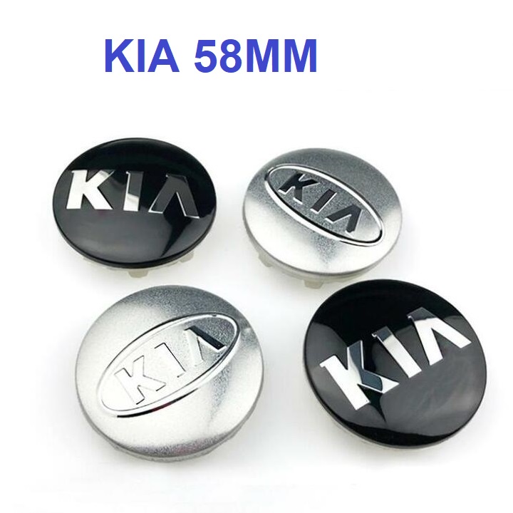 1 chiếc logo chụp mâm, ốp vành bánh xe ô tô Kia, đường kính ngoài 58mm, đường kính trong 53mm chất liệu nhựa ABS cao cấp