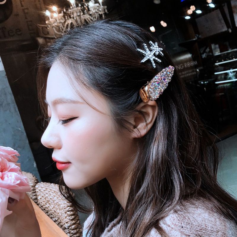 Kẹp Tóc Đính Kim Cương Giả Lấp Lánh Phong Cách Hàn Quốc