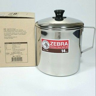 Ca nước inox zebra có nắp size 14cm- 1,6L code 110114