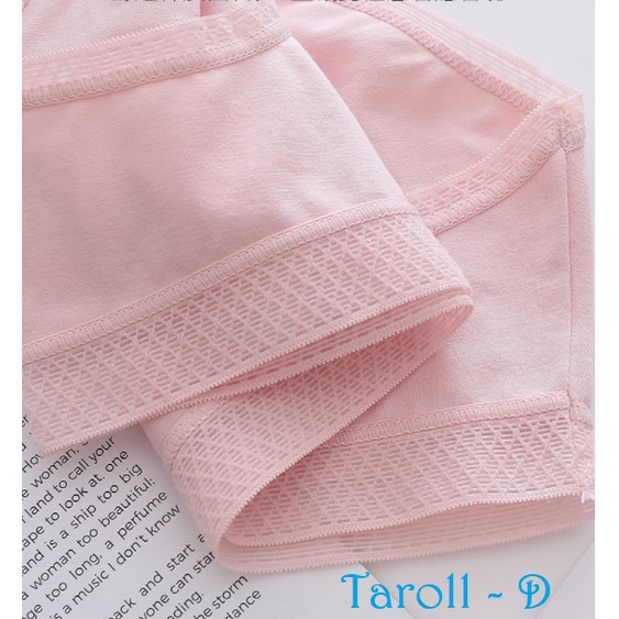 Đồ lót nữ màu trơn vải cotton kháng khuẩn, viền ren đính nơ siêu ngọt ngào gợi cảm TD010