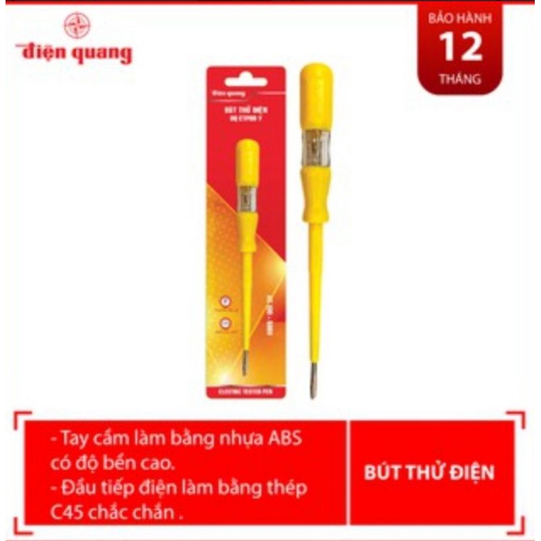 Bút thử điện Điện Quang ĐQ ETP09 Y (185 mm, vàng), ĐQ ETP06 R (140 mm, đỏ), ĐQ ETP08 GR ( 190 mm, màu xám trong)
