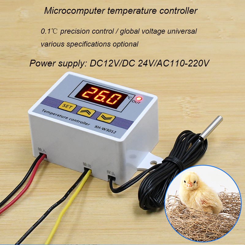 XH-W3012 Bộ điều nhiệt kỹ thuật số độ chính xác cao -50 ~ 110 ℃ Công tắc điều khiển nhiệt độ