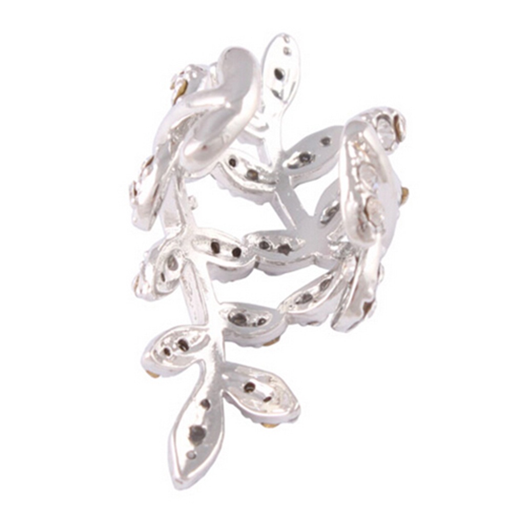 Khuyên vành tai đơn thiết kế hình lá cây lạ mắt cá tính sang trọng dành cho nữ