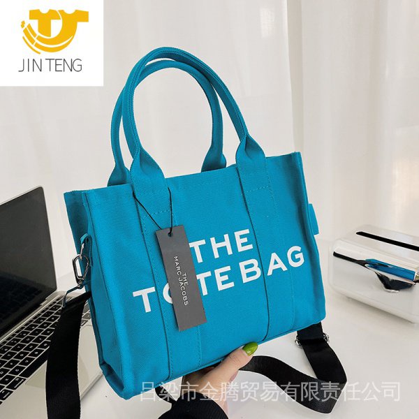 Túi Xách Vải Canvas Màu Trơn In Chữ Cỡ Lớn 2022 Thời Trang Cho Nữ