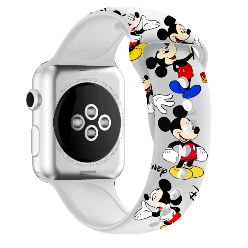 Dây Đeo Đồng Hồ Bằng Silicone 49mm 44mm 45mm 42mm 40mm 38mm 41mm Họa Tiết Hoạt Hình Cho iWatch 8 6 5 3 SE 7