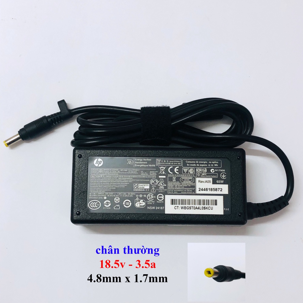 Sạc laptop HP Zin chân kim to/nhỏ/thường 19v-4.74a/ 19.5v-3.33a/ 18.5v-3.5a tặng kèm dây nguồn | BigBuy360 - bigbuy360.vn