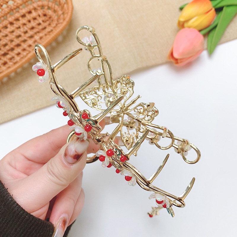 Kẹp Tóc Hình Bướm Đính Ngọc Trai Phong Cách Trung Hoa 2022 Thời Trang Cho Nữ