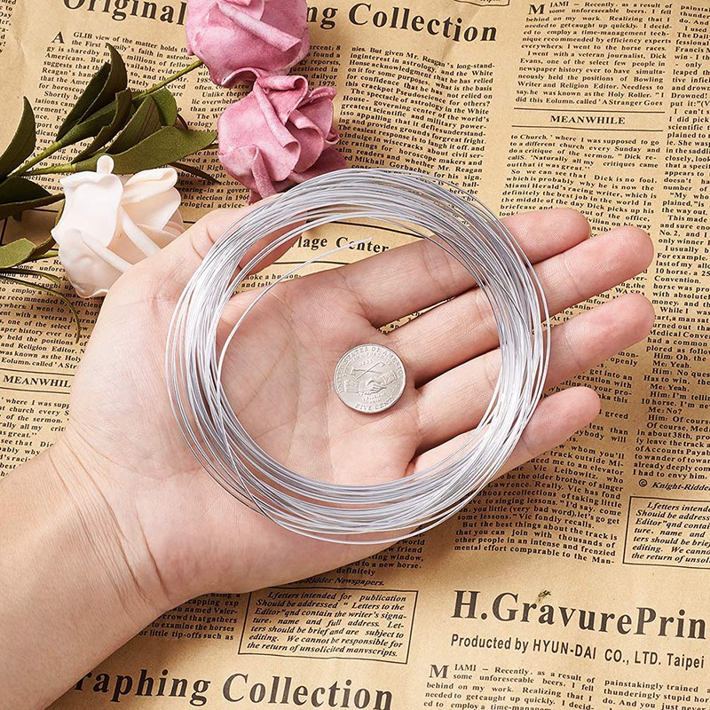 1 Cuộn Dây Nhôm Bạc 0.8 1.0 1.5mm Làm Trang Sức DIY Dài 10m